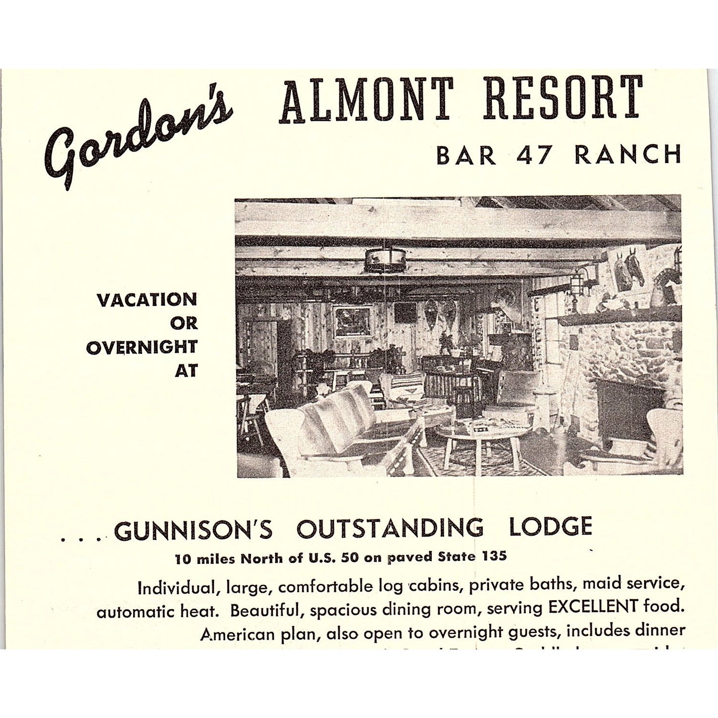 Crescent Motel Gunnison CO 1958 Ad AG1-H5