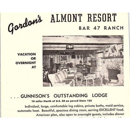 Crescent Motel Gunnison CO 1958 Ad AG1-H5