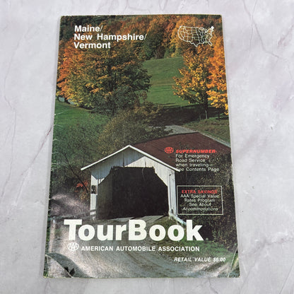 1985 AAA Maine, New Hampshire, Vermont TourBook Travel Guide Book TH2-BO1