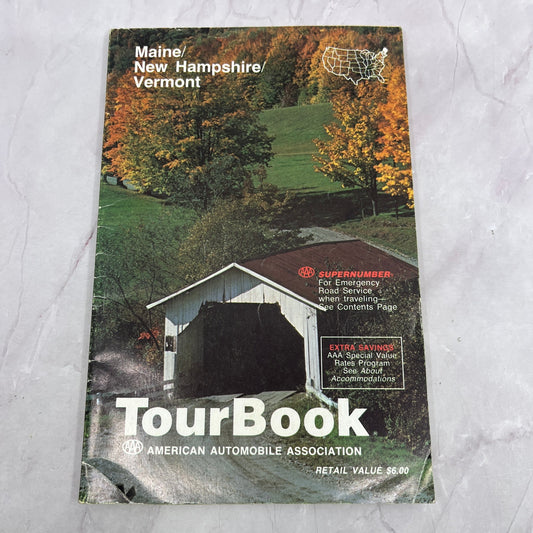 1985 AAA Maine, New Hampshire, Vermont TourBook Travel Guide Book TH2-BO1