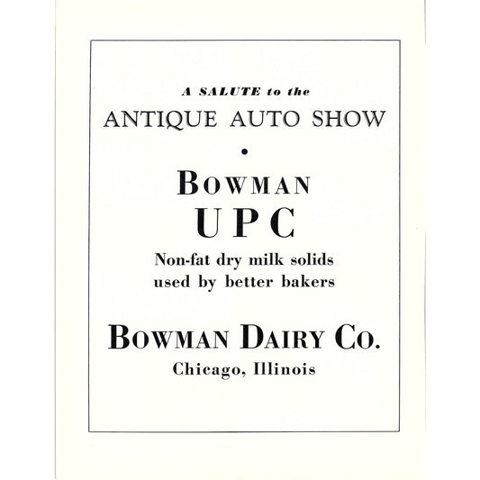 Bowman Dairy Co Chicago IL Bowman UPC Dry Milk Solids 1950 Ad AF6-7