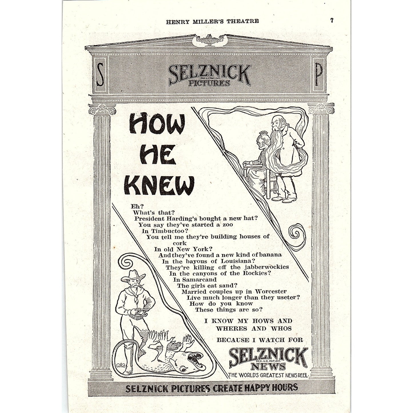 Selznick Pictures Newsreel, Fleurs d'Amour Roger & Gallet NY 1921 Ad AF3-10