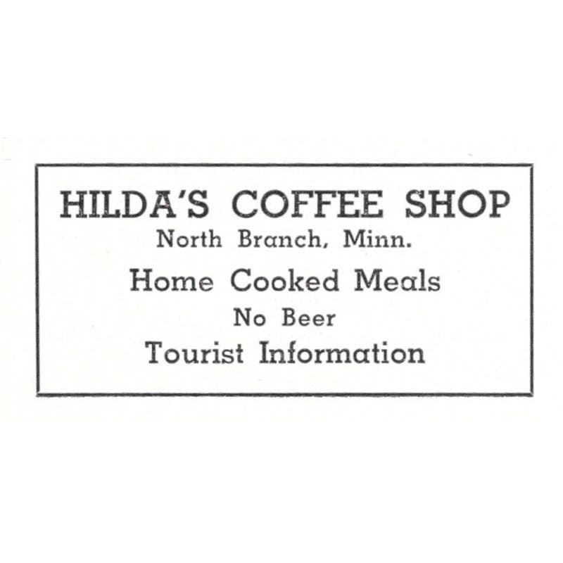 Hilda's Coffee Shop North Branch MN 1940 Magazine Ad AF1-SS5