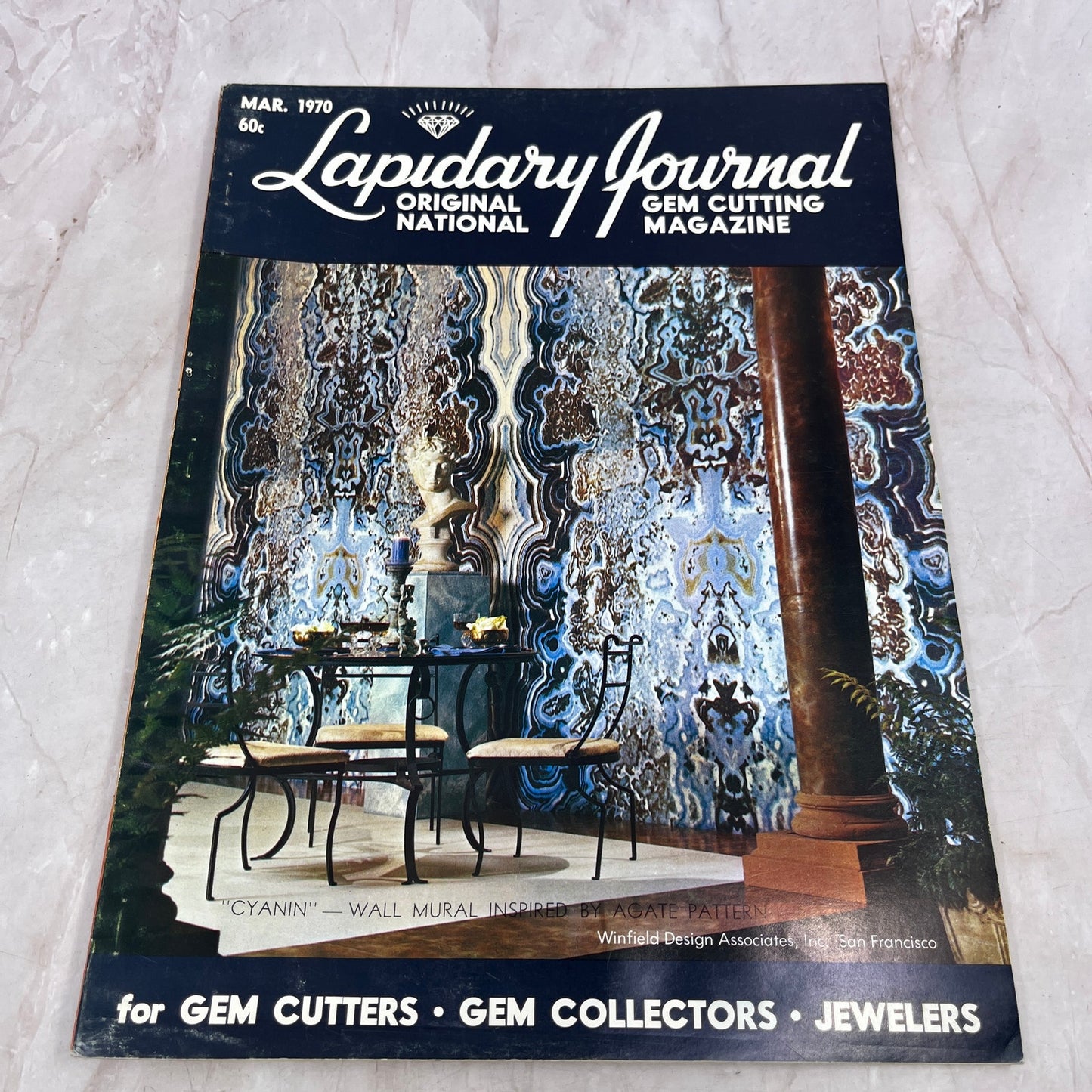 Cyanin Wall Mural Inspired by Agate - Lapidary Journal Magazine - Mar 1970 M28