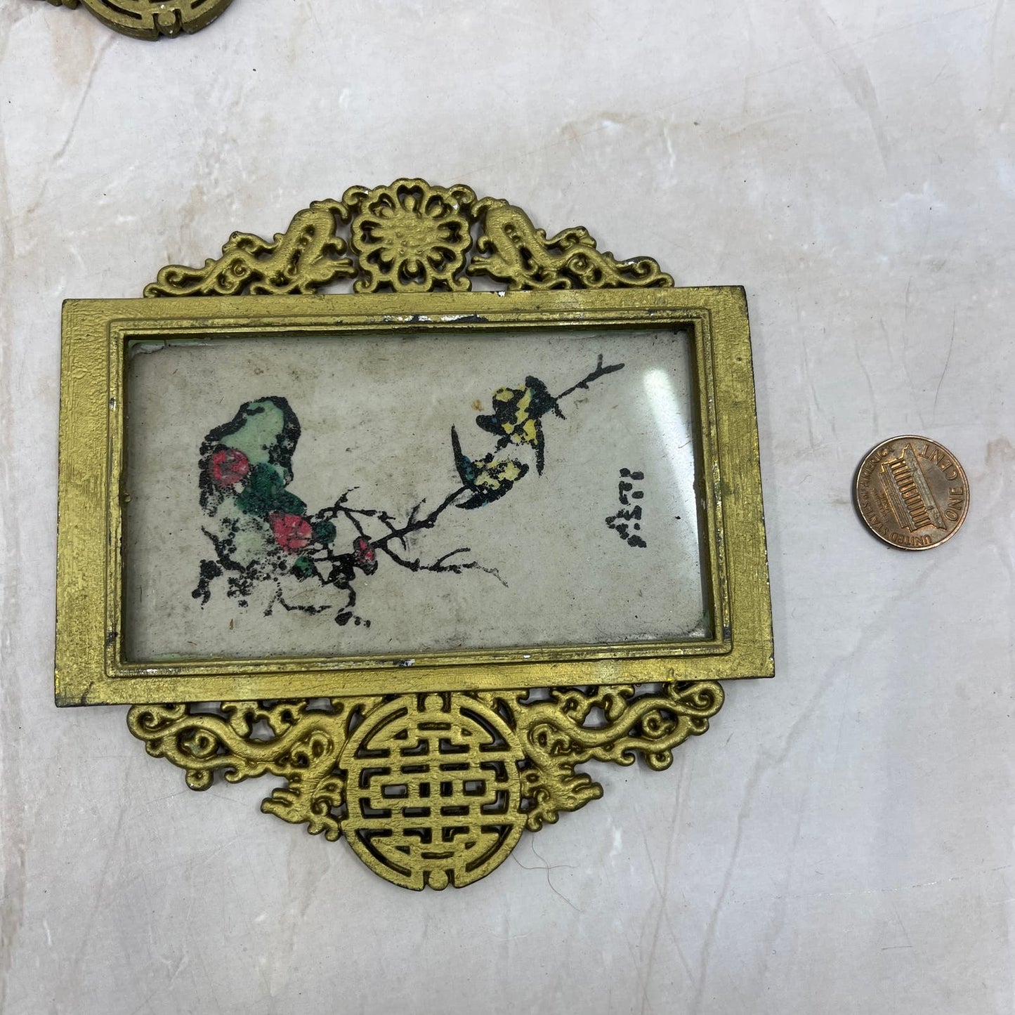 Vintage Huge Lot of Oriental Chinese Japanese Mini Wall Art Plaques TF5