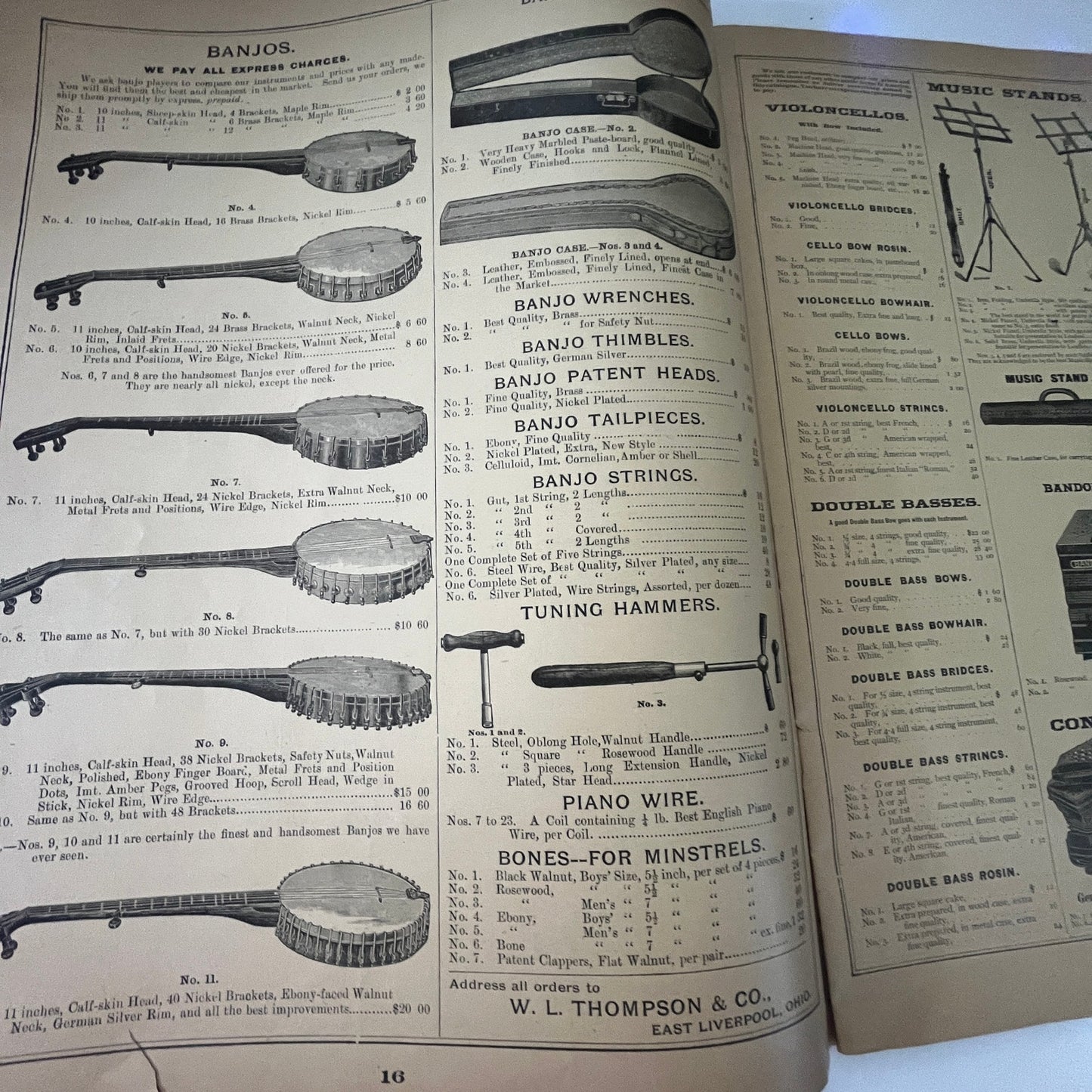 c1890 Will L. Thompson & Co Music Catalog Music Depot East Liverpool OH V33-4