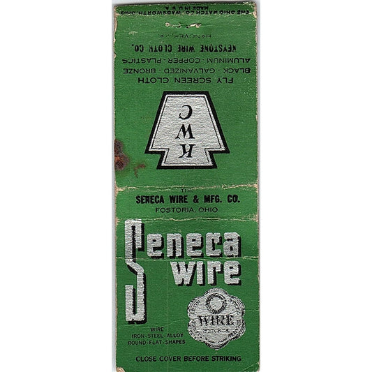 Seneca Wire Company Fostoria OH Vintage Matchbook Cover SC7-Y1