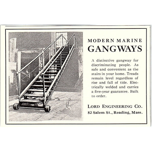 Modern Marine Gangways - Lord Engineering Co Reading MA 1932 Ad AG2-M18