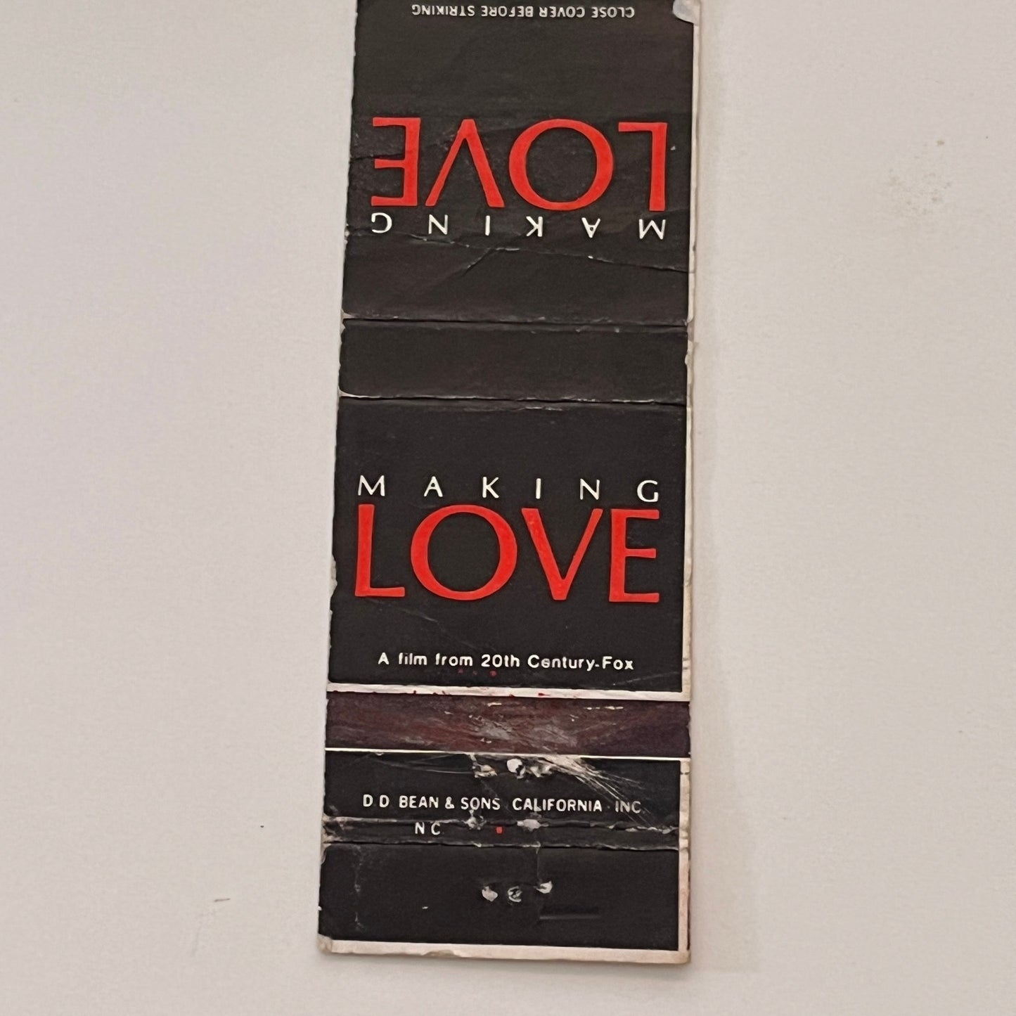 20th Century Fox Film Making Love Souvenir Vintage Matchbook Cover MB59-3
