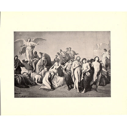 Landing of Souls in Purgatory - Theodor Grosse - 1898 Litho Art Print D19