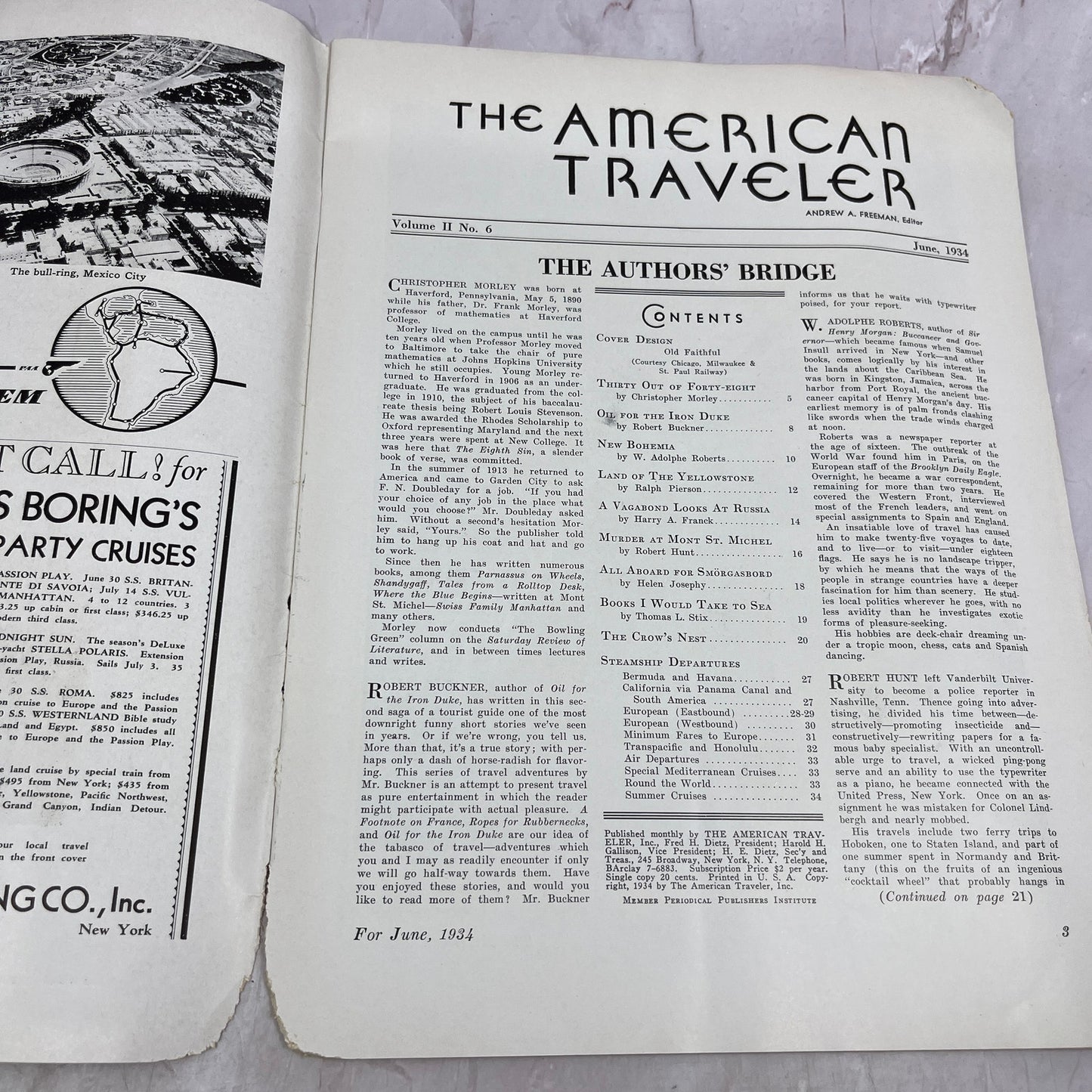 The American Traveler Magazine June 1934 Robert Neidlinger Travel Service TJ5-E1
