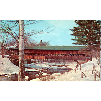 Jackson Bridge in Winter New Hampshire Covered Bridge Postcard PC3