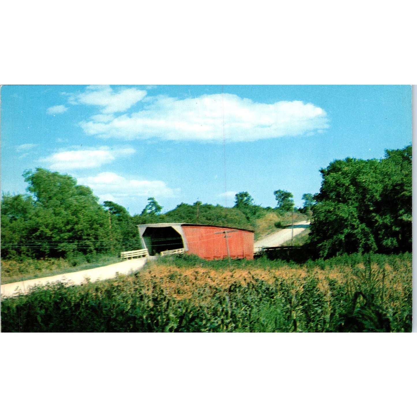 Iowa Valley Kissing Bridge Covered Bridge Postcard PC7