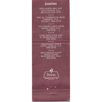 The Beverly Hills Cafe Hollywood FL Vintage Matchbook MM4-10