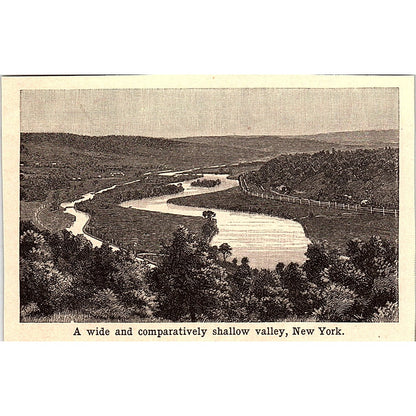 A Wide and Shallow Valley New York State 3x4" 1901 Engraving AF6-M10