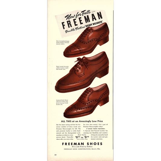 Freeman Shoe Corporation Beloit Wisconsin 1940 Ad V14-8