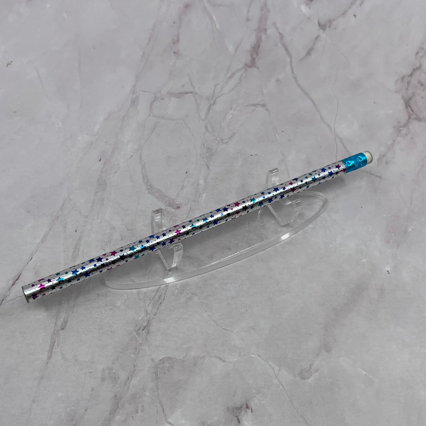 1990s Pink & Turquoise Metallic Star Unused Vintage Pencil TC5-PP1