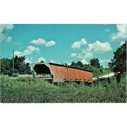 Holliwell Bridge Winterset Madison County Iowa Covered Bridge Postcard PB10