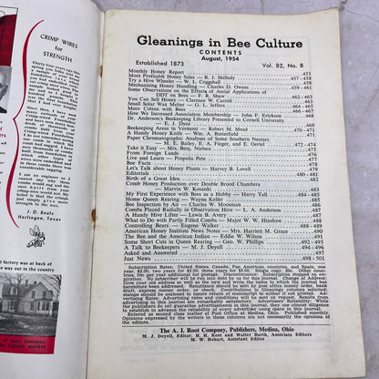 1954 Aug - Gleanings in Bee Culture Magazine - Bees Beekeeping Honey M33