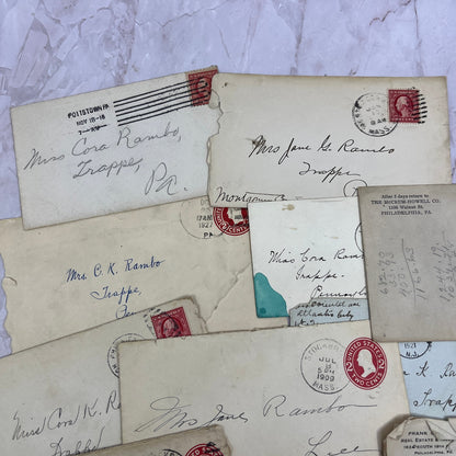1909-20s Huge Lot Cora K. Rambo Lee MA Postal Cover Envelopes TI5-E-2