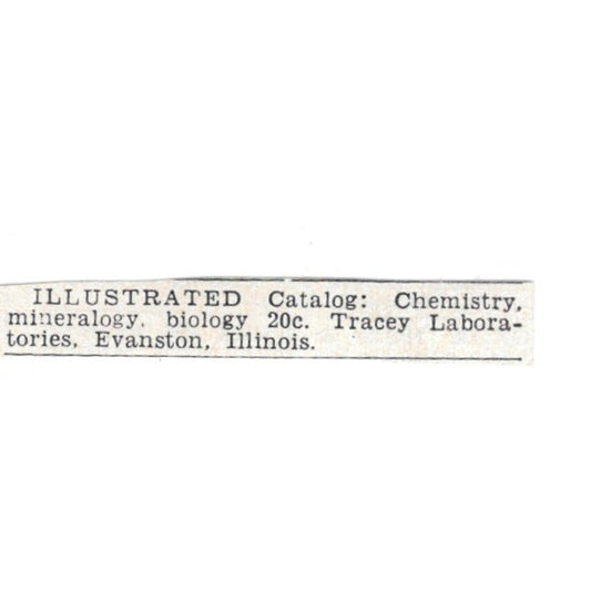 Chemistry Mineralogy - Tracey Laboratories, Evanston IL 1955 Ad AG1-S4