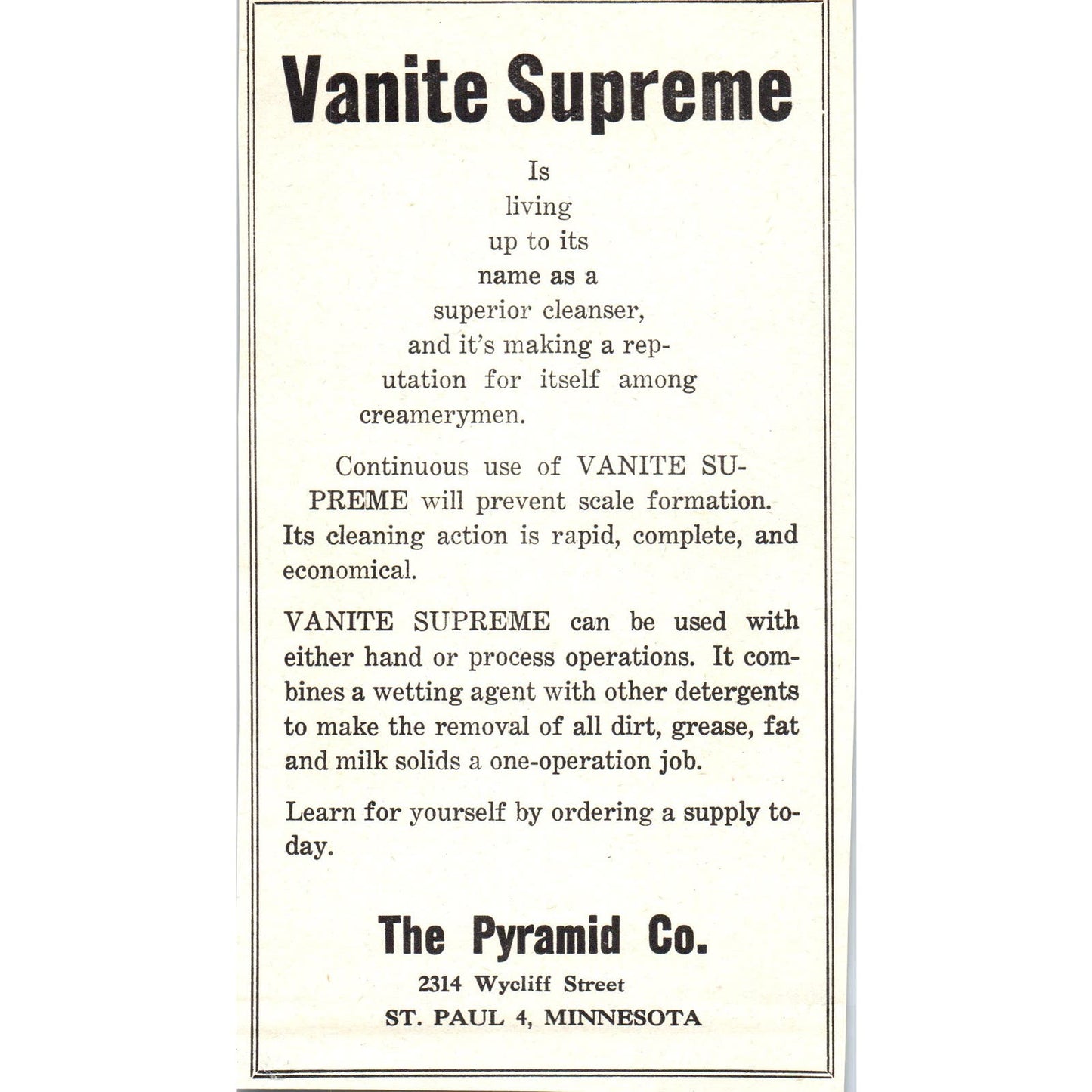 The Pyramid Co St Paul, Container Corp W.T. Haecker Minneapolis 1953 Ad AE9-DC1