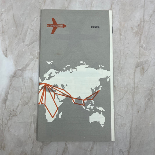 1972 Swiss Air International Airline Route Map Book TJ4-P2