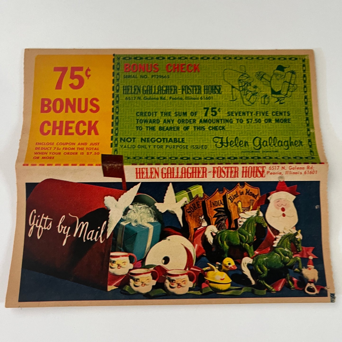 1968 Helen Gallagher-Foster House Gifts By Mail Christmas Catalog Peoria TE2-BB