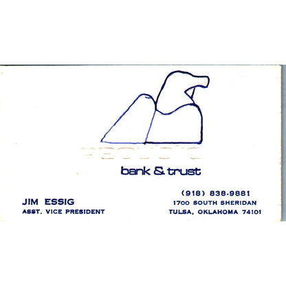 Jim Essig Republic Bank & Trust Tulsa OK Vintage Business Card SE3-B9
