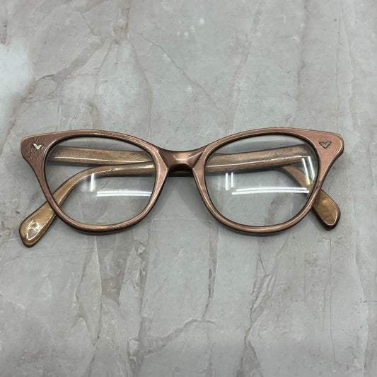 Vtg 1950's Pink Metallic Acrylic Cat Eye Sunglasses Eyeglasses Frames TG7-G5-2