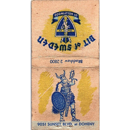 Bit of Sweden of Hollywood Viking Terrace Vintage Matchbook Cover SC7-Y3
