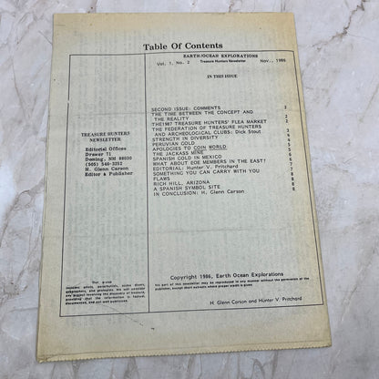 1986 Nov - Treasure Hunters Newsletter - Earth/Ocean Explorations Boulder CO M11