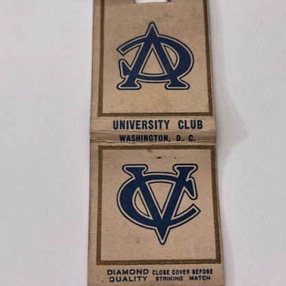 University Club Washington DC Vintage Matchbook Cover TB8-MB-11