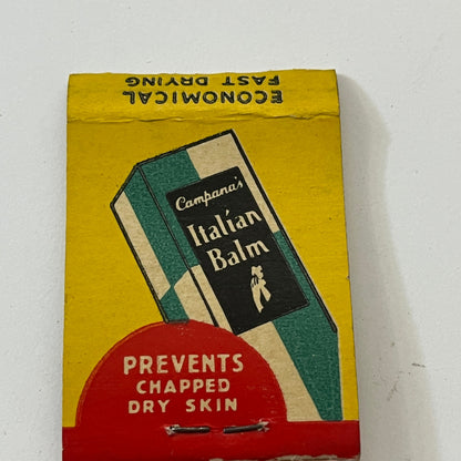 Campana's Italian Balm for Chapped Dry Skin Vintage Matchbook Cover TB6-MB1-3