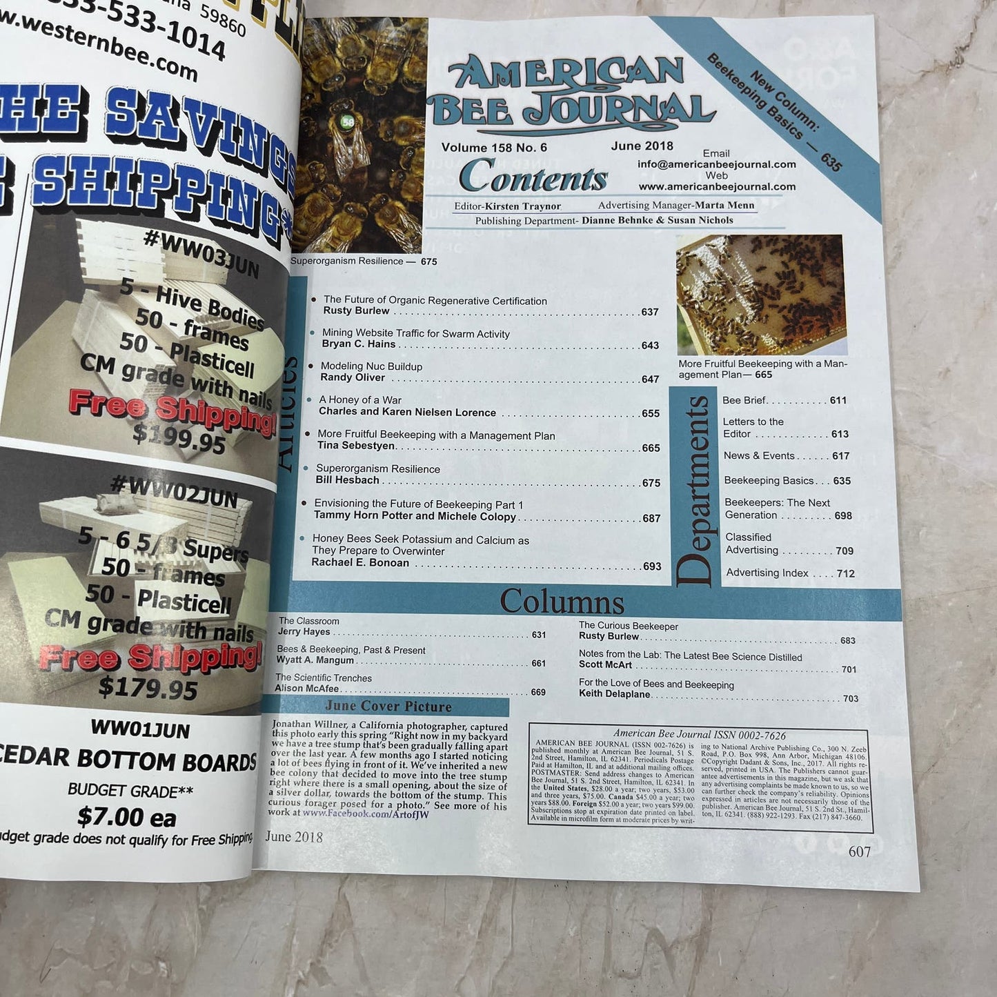2018 June American Bee Journal Magazine Bees Beekeeping Honey M8