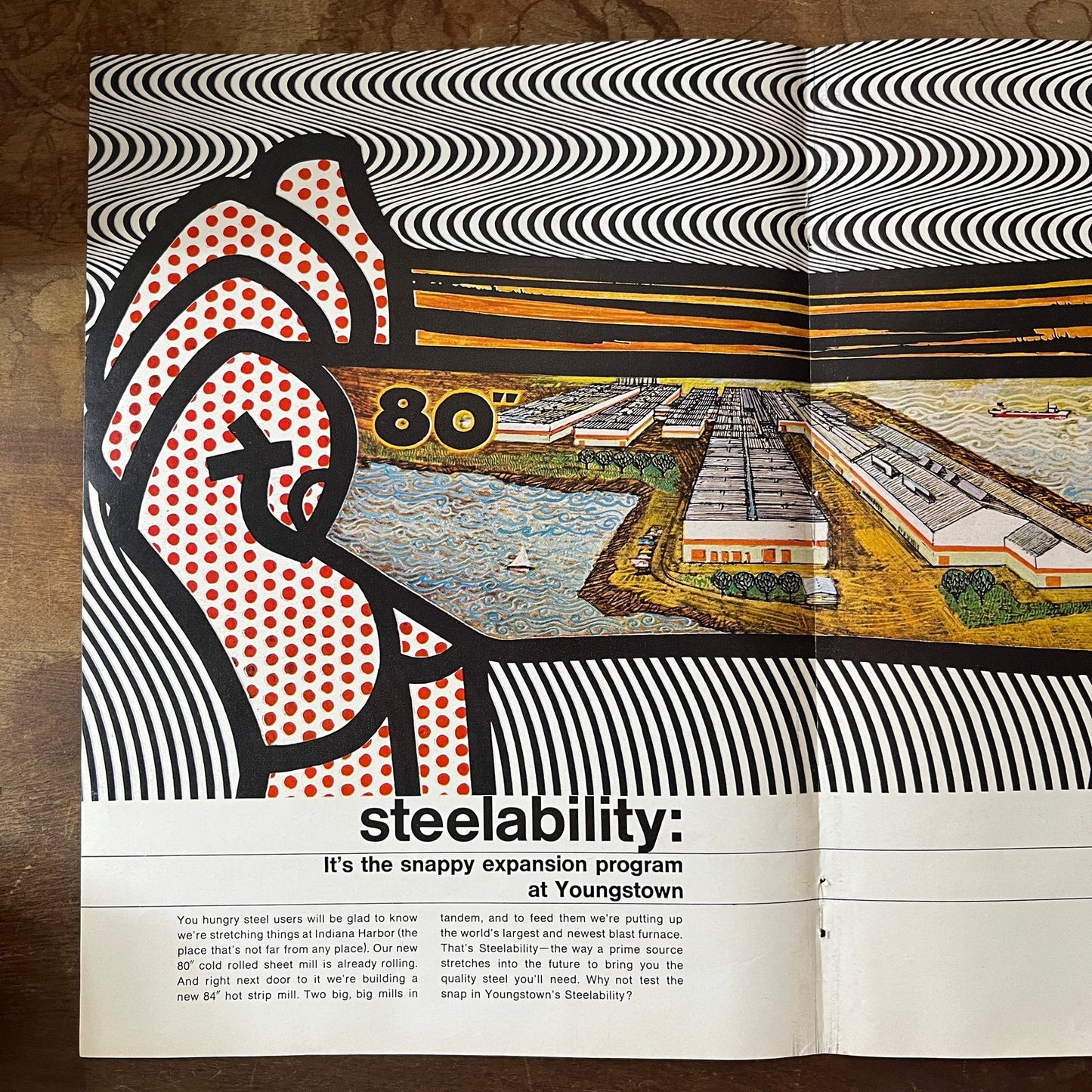 Youngstown Sheet and Tube Co Steel Pop Art OH Fold Out 1967 Ad AG1-16