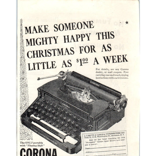 L.C. Smith & Corona Typewriters Syracuse NY 1930s Magazine Advertisement AE4-I1