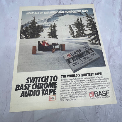 BASF 90 Pro II Chrome Audio Tapes 1984 Ad V14-7