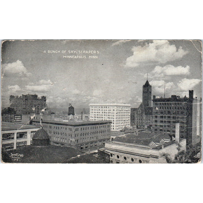 1909 Minneapolis Minnesota Skyline Skyscrapers Vintage Postcard PD1