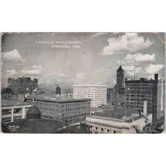 1909 Minneapolis Minnesota Skyline Skyscrapers Vintage Postcard PD1