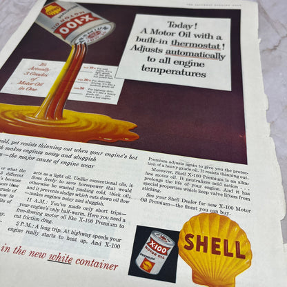 Shell X-100 Motor Oil 10x13 Magazine Advertisement FL6-7