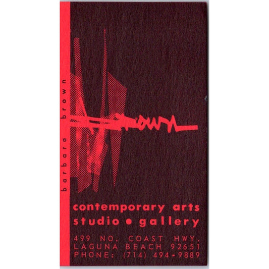 Contemporary Arts Studio Gallery Barbara Brown Laguna Beach Business Card SD4-B4