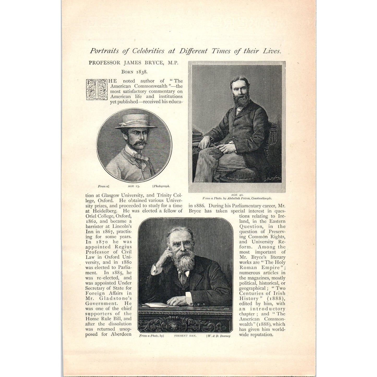 Portrait of Celebrities James Bryce Lord Rosebery 1897 Victorian Article AE9-TS1