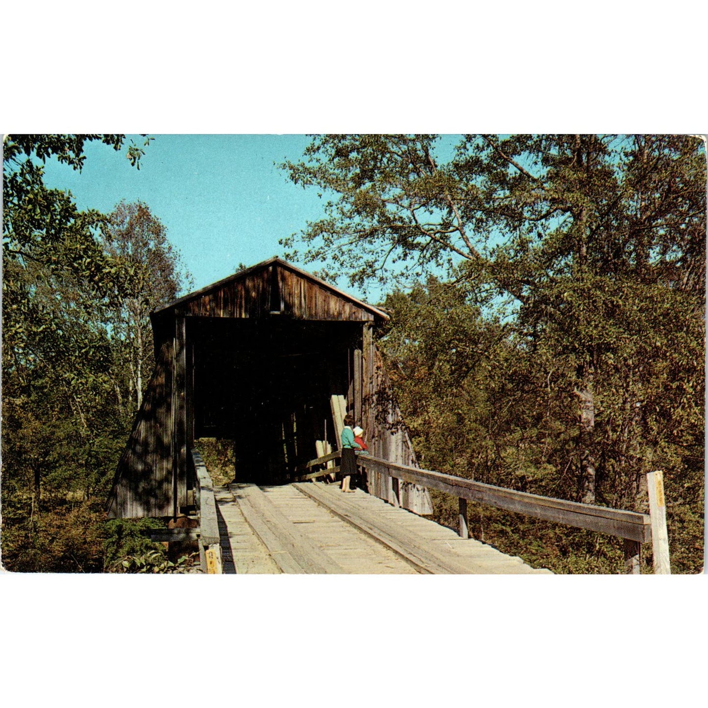 Pickens SC Keowee River Chapman's Covered Bridge Postcard PB10
