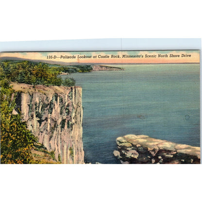 1942 Palisade Lookout Castle Rock Minnesota North Shore Original Postcard PC9