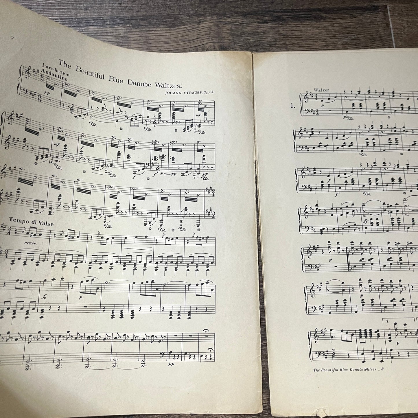 Beautiful Blue Danube Waltz By Strauss 1905 Sheet Music V13