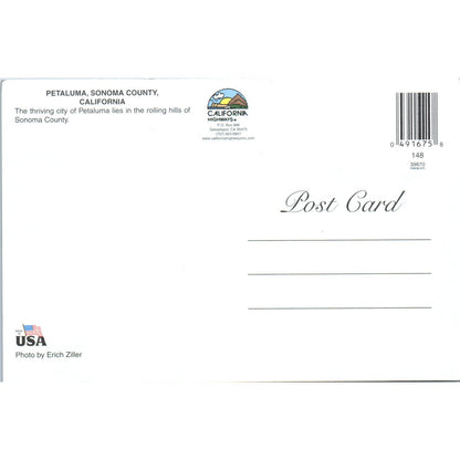 Petaluma California Aerial View 4x6 Original Postcard PD1