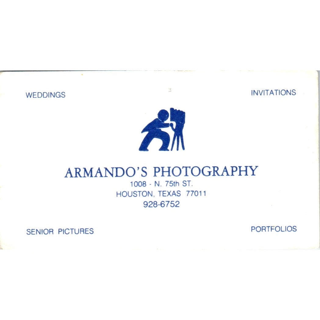 Armando's Photography Houston TX Vintage Business Card SD8-B17