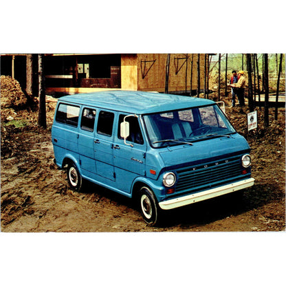 1970 Ford Econoline Van Blue Promo Vintage Postcard PC11