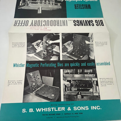 1960 Whistler Magnetic Perforating Dies Dies SB Whistler & Son Dies Brochure J18